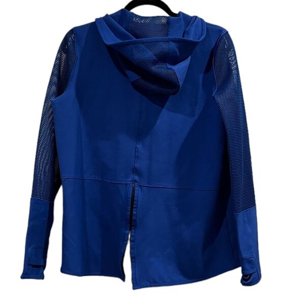 Elie Tahari Sports Jacket Womens Medium Blue Eyelet Hooded Nautical Lagenlook - Picture 2 of 8